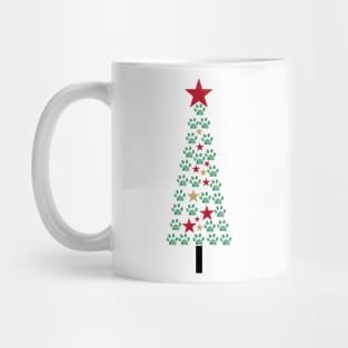 Christmas tree made with paw print Mug